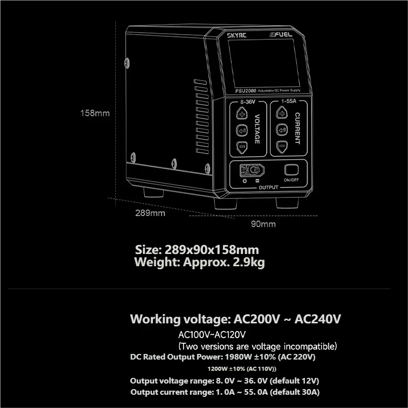 SKYRC PSU2000 1980W Adjustable – Drone Battery recenzja i cena